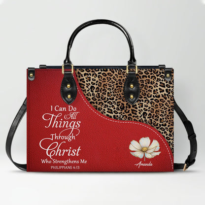 Personalized Christian Leather Handbag with Bible Verses – Faith Tote Purse for Women | CHRISTIANARTBAG