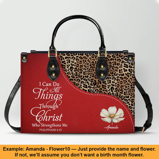 Personalized Christian Leather Handbag with Bible Verses – Faith Tote Purse for Women | CHRISTIANARTBAG