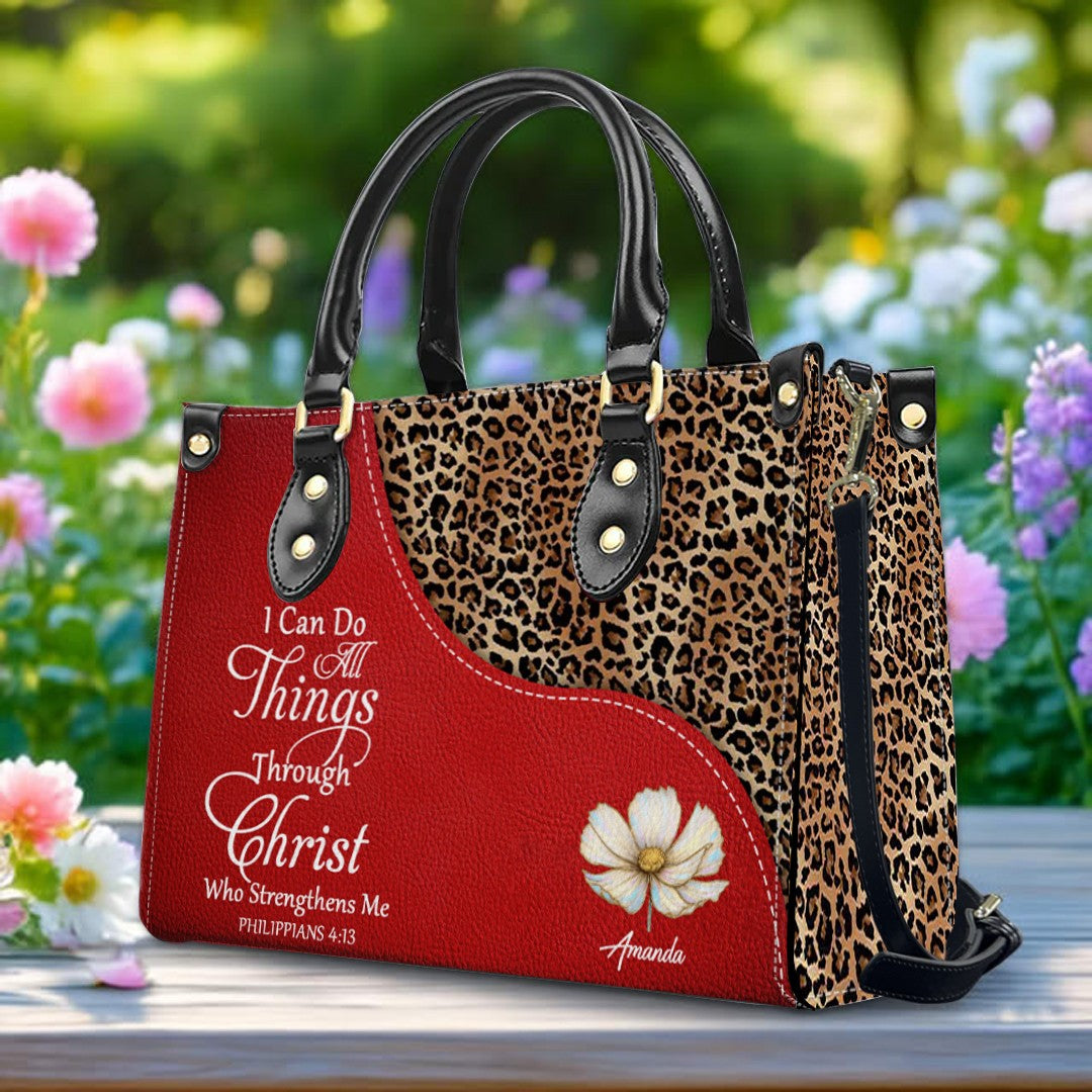 Personalized Christian Leather Handbag with Bible Verses – Faith Tote Purse for Women | CHRISTIANARTBAG