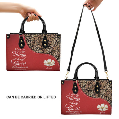 Personalized Christian Leather Handbag with Bible Verses – Faith Tote Purse for Women | CHRISTIANARTBAG