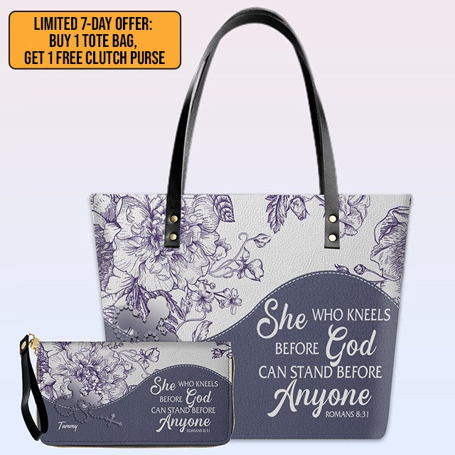 Buy 1 Personalized Christian Leather Tote Bag, Get 1 Free Clutch – Limited 7 Days Offer!