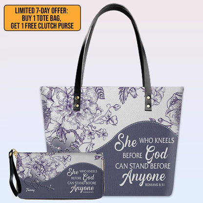 Buy 1 Personalized Christian Leather Tote Bag, Get 1 Free Clutch – Limited 7 Days Offer!