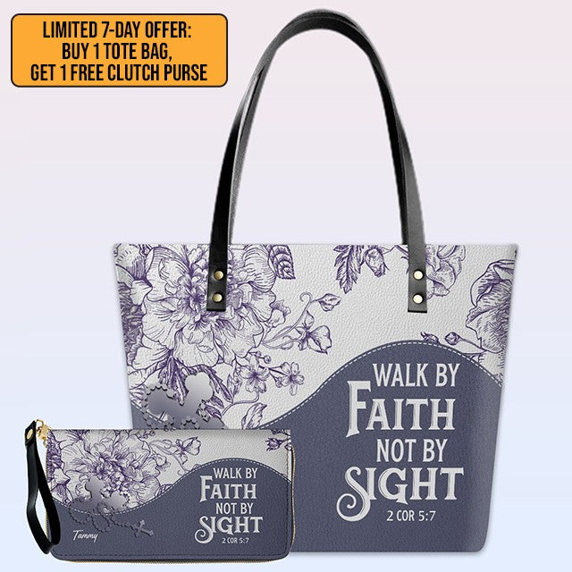 Buy 1 Personalized Christian Leather Tote Bag, Get 1 Free Clutch – Limited 7 Days Offer!