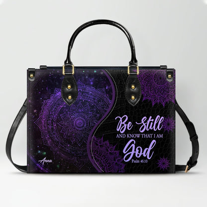Personalized Christian Leather Handbag – “I Know the Plans I Have for You” Jeremiah 29:11 Mandala Design | CHRISTIANARTBAG™