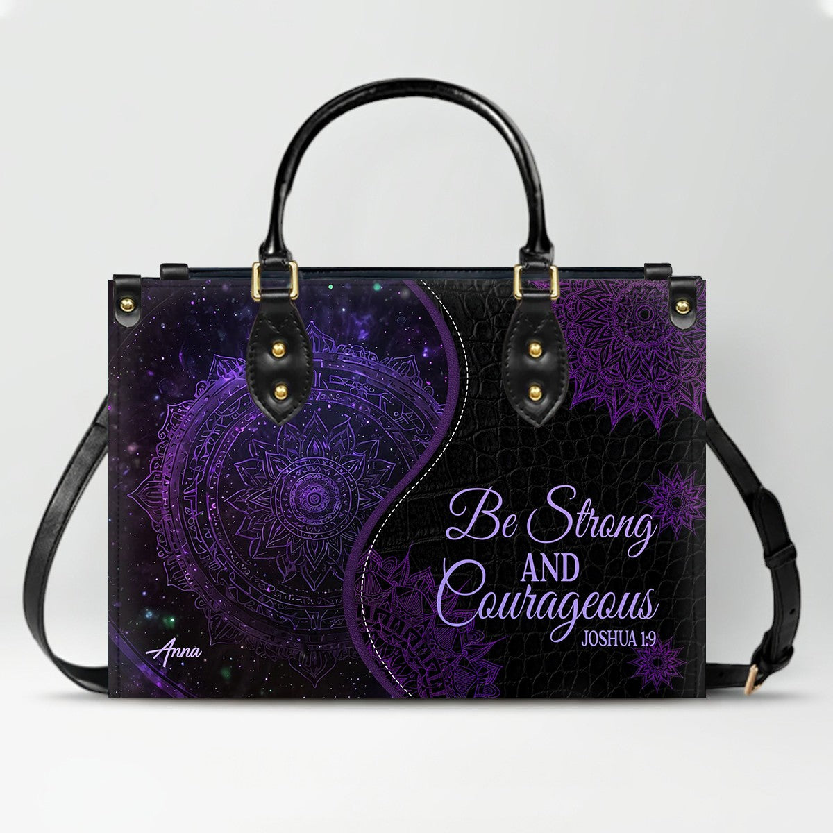Personalized Christian Leather Handbag – “I Know the Plans I Have for You” Jeremiah 29:11 Mandala Design | CHRISTIANARTBAG™