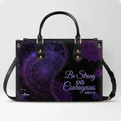 Personalized Christian Leather Handbag – “I Know the Plans I Have for You” Jeremiah 29:11 Mandala Design | CHRISTIANARTBAG™