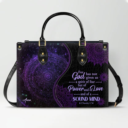 Personalized Christian Leather Handbag – “I Know the Plans I Have for You” Jeremiah 29:11 Mandala Design | CHRISTIANARTBAG™
