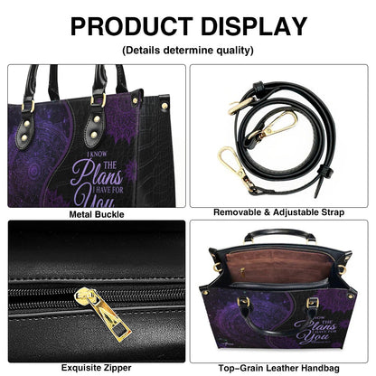 Personalized Christian Leather Handbag – “I Know the Plans I Have for You” Jeremiah 29:11 Mandala Design | CHRISTIANARTBAG™
