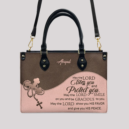 Christian Personalized Leather Handbag for Women – Custom Name & Scripture | CHRISTIANARTBAG