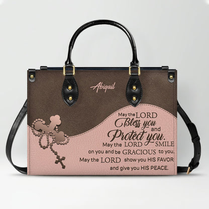 Christian Personalized Leather Handbag for Women – Custom Name & Scripture | CHRISTIANARTBAG