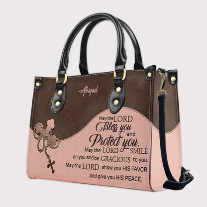 Christian Personalized Leather Handbag for Women – Custom Name & Scripture | CHRISTIANARTBAG