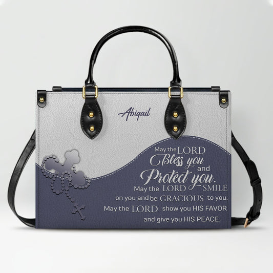 Christian Personalized Leather Handbag for Women – Custom Name & Scripture | CHRISTIANARTBAG