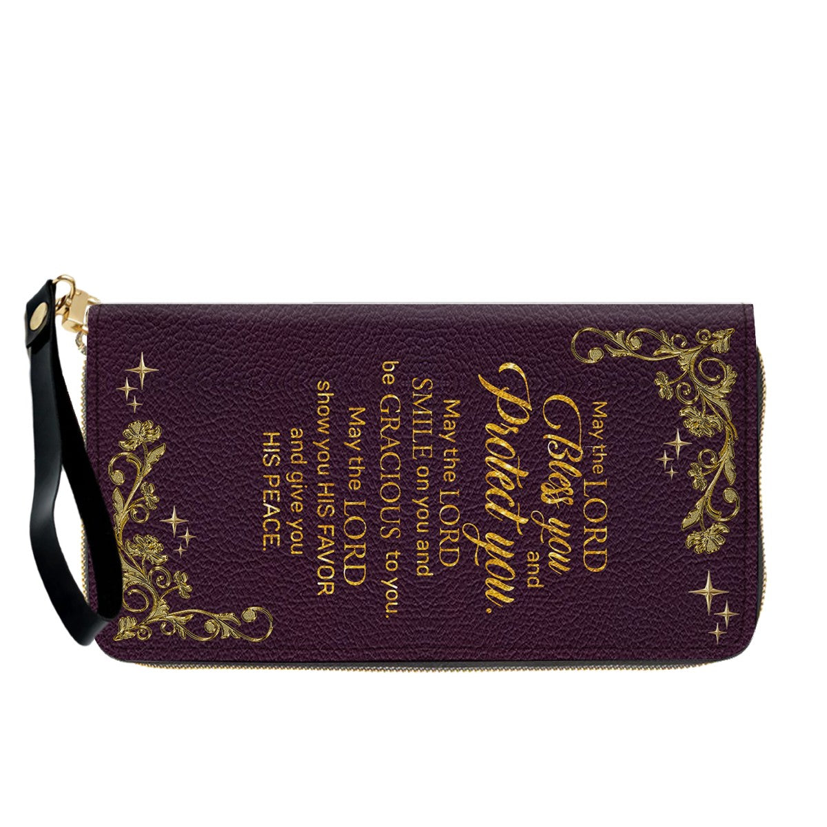 Personalized Leather Handbag & Long Wallet Set – Custom Name & Bible Verse | Elegant Christian Gift for Women