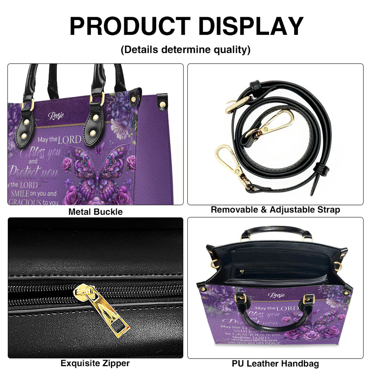 Personalized Leather Handbag with Free Clutch – Christian Women’s Faith Bag by CHRISTIANARTBAG