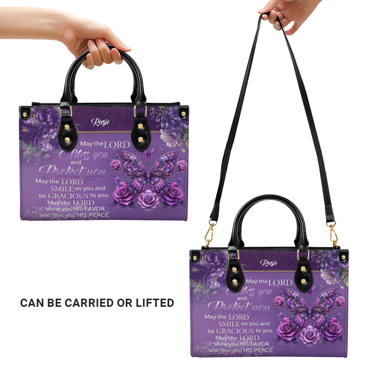 Personalized Leather Handbag with Free Clutch – Christian Women’s Faith Bag by CHRISTIANARTBAG
