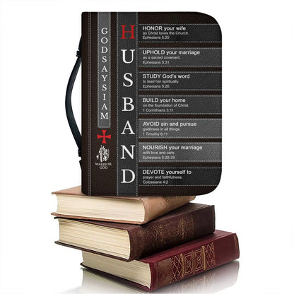 Personalized Bible Cover for Husband - Custom Name Meaning Bible Verse Case - CHRISTIANARTBAG CAB01050526