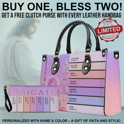 Uncover the sacred meaning of your name - Personalized Leather Handbag – Free Clutch Purse | CHRISTIANARTBAG