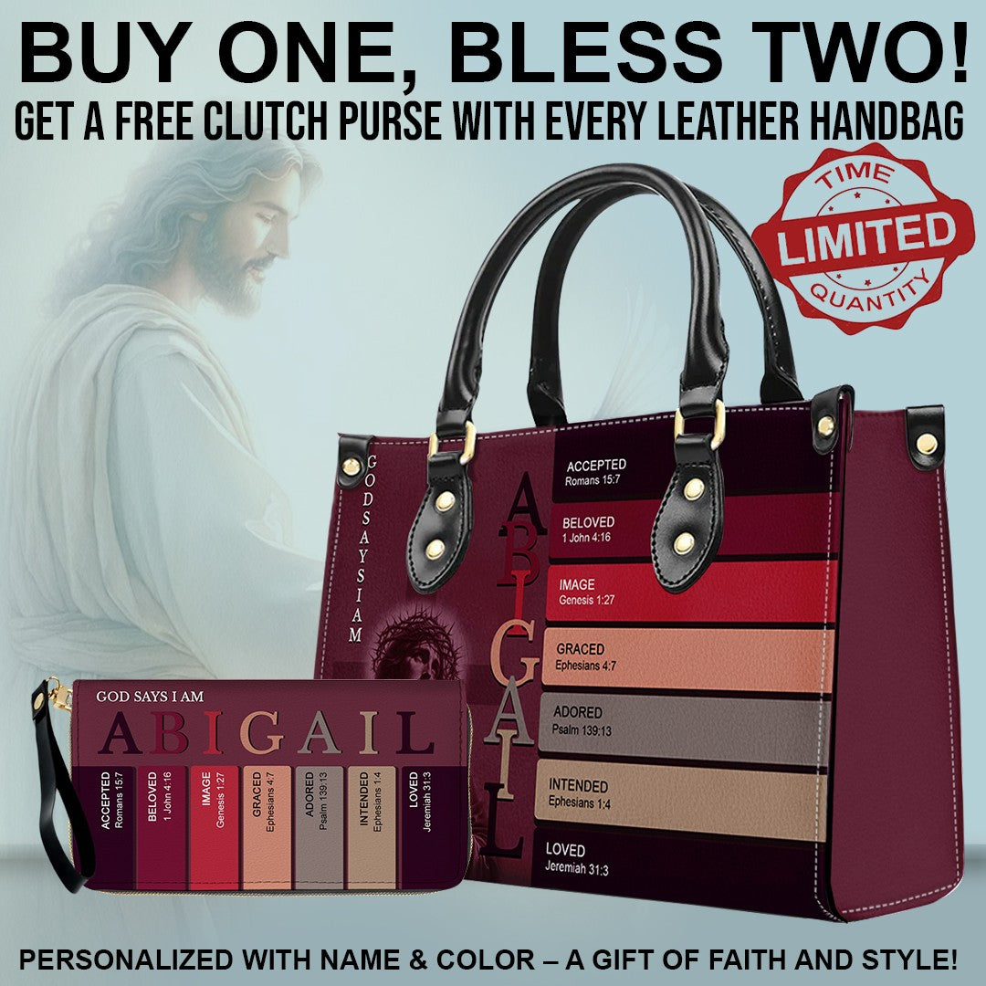 Uncover the sacred meaning of your name - Personalized Leather Handbag – Free Clutch Purse | CHRISTIANARTBAG