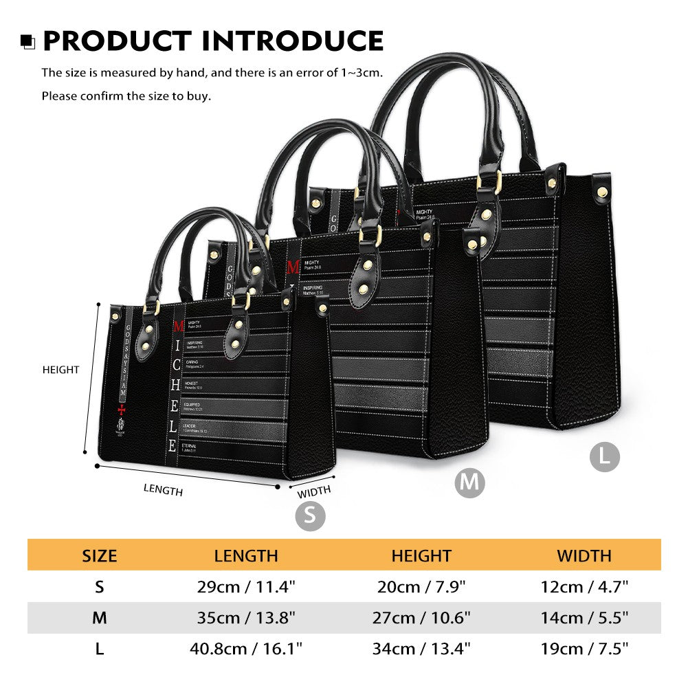 Personalized Christian Leather Handbag – Each Letter of Your Name with a Bible Verse | CHRISTIANARTBAG