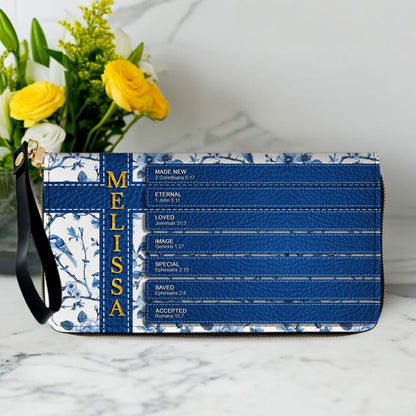 Personalized Leather Handbag – Discover Your Name Through Bible Verses | Custom Christian Handbag