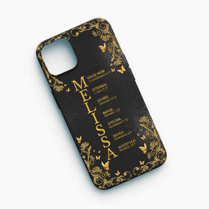 Christianartbag Phone Case, Uncover the sacred meaning of your name, Bible Verse Phone Case.