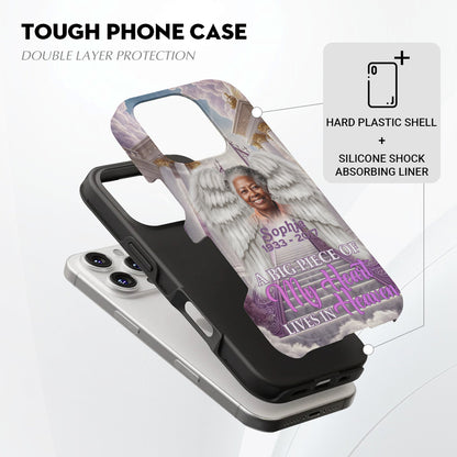 Personalized Memorial Phone Case with Angel Wings – Custom Photo, Name & Dates | CHRISTIANARTBAG