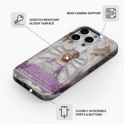Personalized Memorial Phone Case with Angel Wings – Custom Photo, Name & Dates | CHRISTIANARTBAG