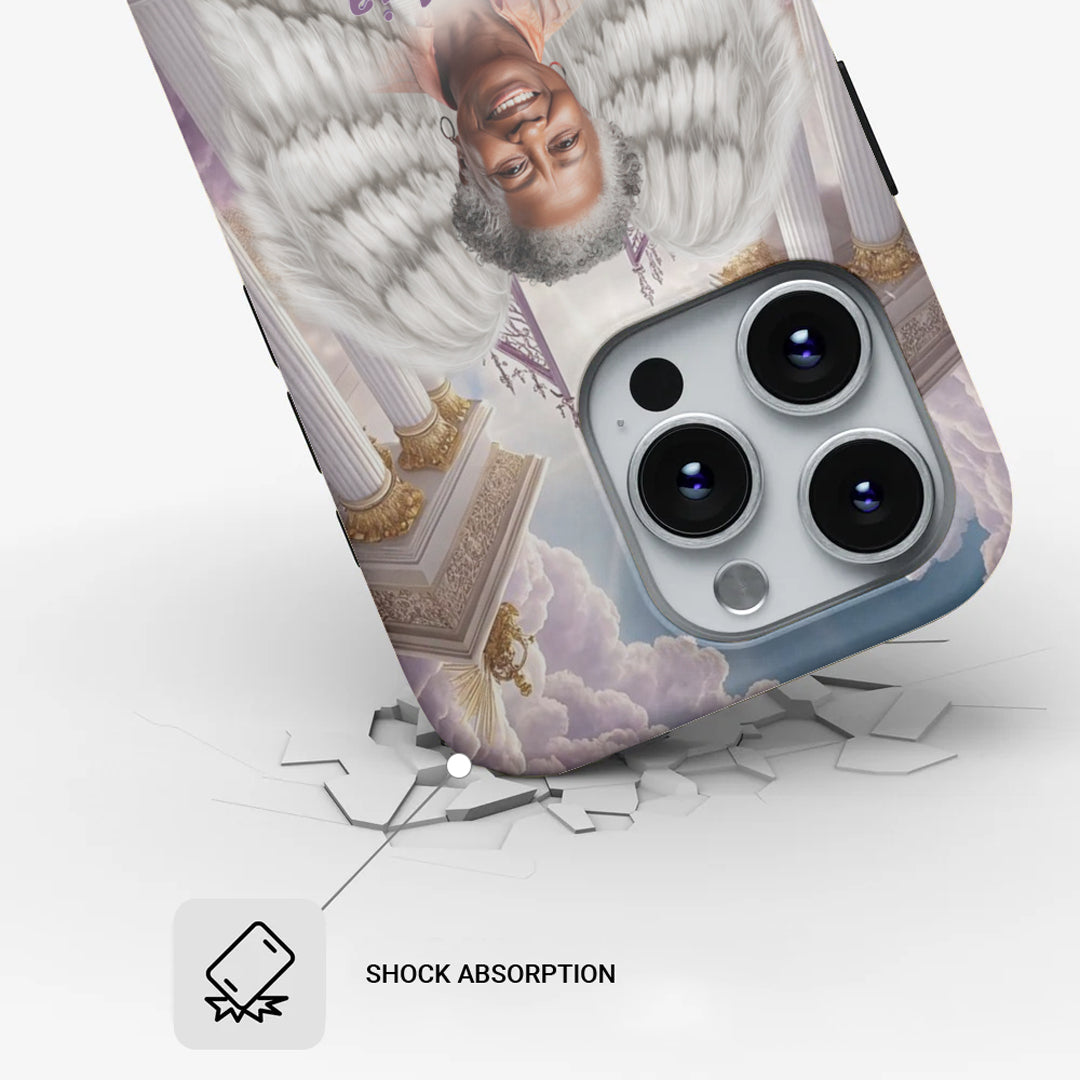 Personalized Memorial Phone Case with Angel Wings – Custom Photo, Name & Dates | CHRISTIANARTBAG