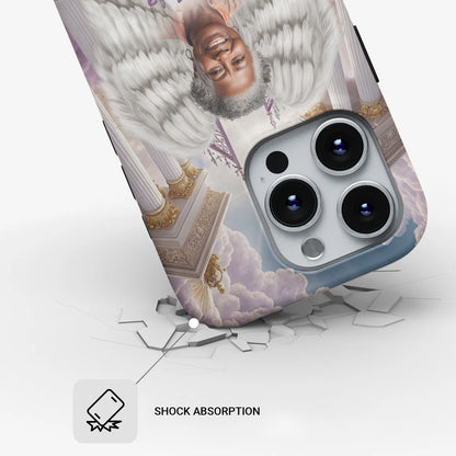 Personalized Memorial Phone Case with Angel Wings – Custom Photo, Name & Dates | CHRISTIANARTBAG