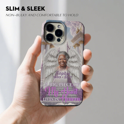 Personalized Memorial Phone Case with Angel Wings – Custom Photo, Name & Dates | CHRISTIANARTBAG