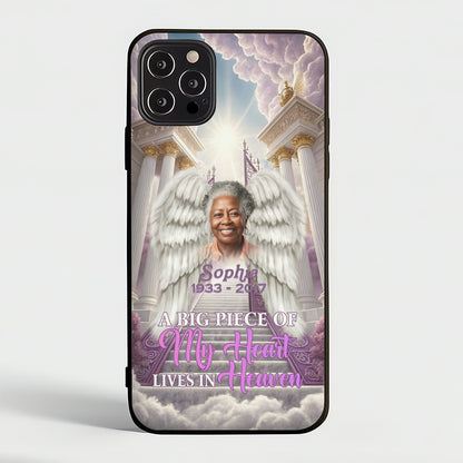 Personalized Memorial Phone Case with Angel Wings – Custom Photo, Name & Dates | CHRISTIANARTBAG
