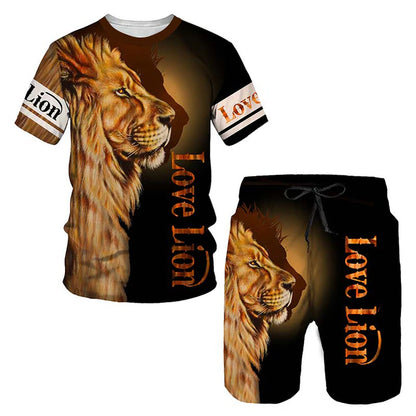 Christianartbag Clothing, Men's T-shirt Set 3D Fierce Lion, Christian 3D T-Shirt, Christian 3D Hoodie, Christian 3D Sweater, Personalized Hoodies. - Christian Art Bag