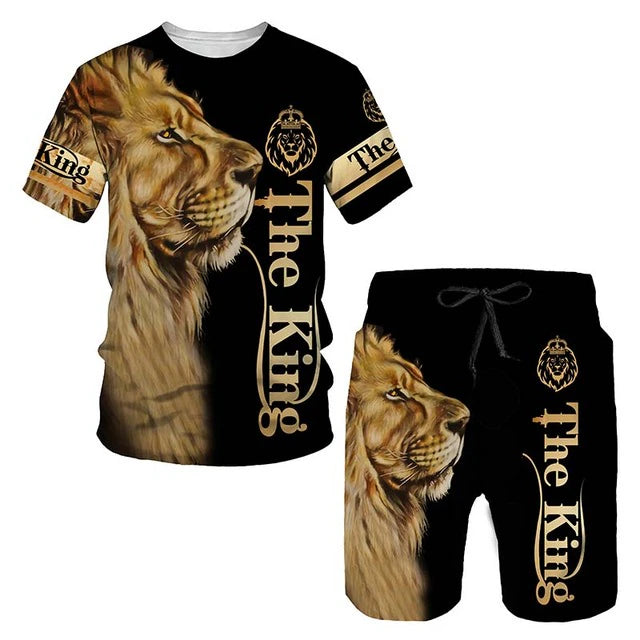 Christianartbag Clothing, Men's T-shirt Set 3D Fierce Lion, Christian 3D T-Shirt, Christian 3D Hoodie, Christian 3D Sweater, Personalized Hoodies. - Christian Art Bag