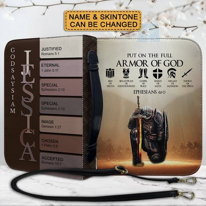 CHRISTIANARTBAG Bible Cover - Uncover the sacred meaning of your name - Armor of God Bible Cover - Personalized Bible Cover, CABBBCV01080924.