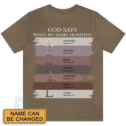 Personalized ChristianArtBag T-Shirt: Uncover the sacred meaning of your name - Personalized T-Shirt - CAB01050724.