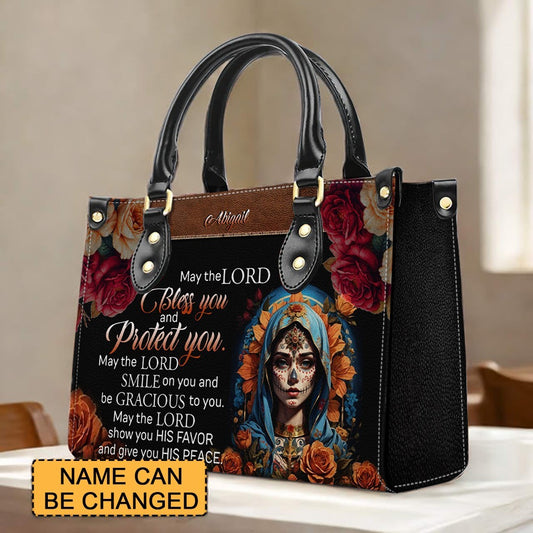CHRISTIANARTBAG Handbags - Bless You and Protect You | Día de los Muertos Style – Mexican Sugar Skull & Bible Verse Bag for Women