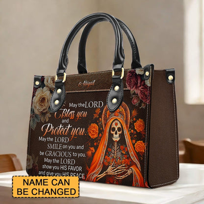 CHRISTIANARTBAG Handbags - Bless You and Protect You | Día de los Muertos Style – Mexican Sugar Skull & Bible Verse Bag for Women