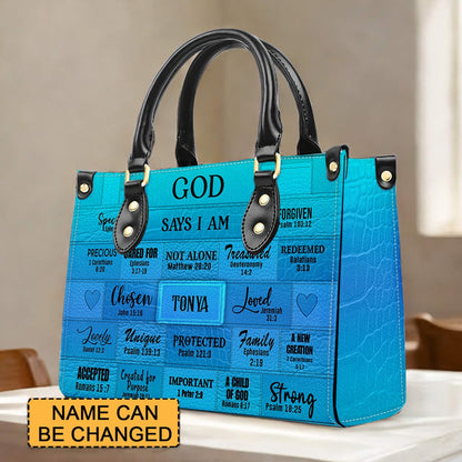 Christianartbag Handbags, God Says I Am Leather Handbag, Personalized Bags, Gifts for Women, Christmas Gift, CABLTB0117724.