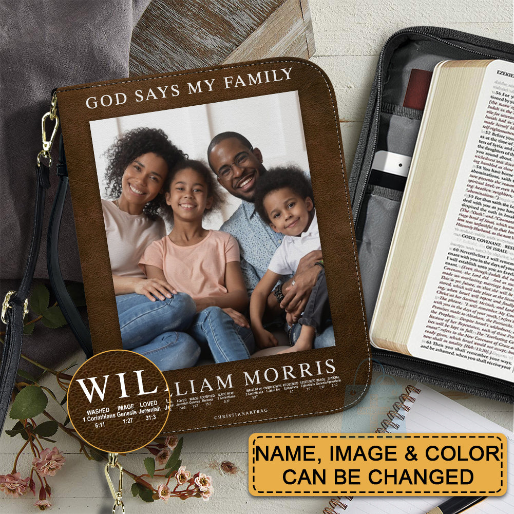 CHRISTIANARTBAG Bible Cover - Uncover the sacred meaning of your name family - Custom Name and Bible Verse - Personalized Bible Cover, CABBBCV015825
