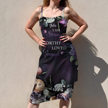 Christian Faith Dress for Women – Bible Verses Floral Print Maxi Dress with Bible Verses | Inspirational Religious Summer Dress