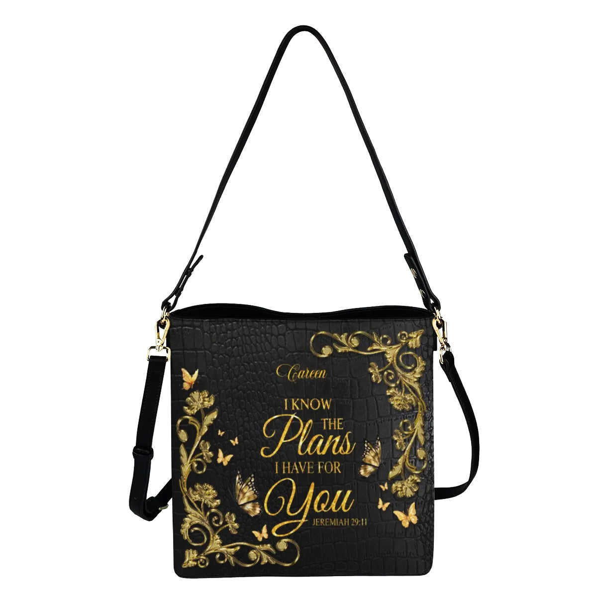 Personalized Christian Bucket Bag – Custom Name & Bible Verse | CHRISTIANARTBAG