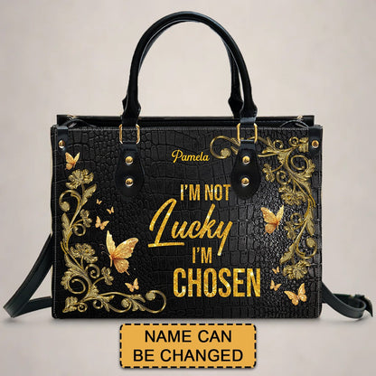 CHRISTIANARTBAG Handbags - Personalized Leather Handbag for Christian Women – “I’m not lucky — I’m CHOSEN.”