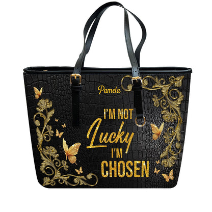 CHRISTIANARTBAG Handbags - Personalized Leather Handbag for Christian Women – “I’m not lucky — I’m CHOSEN.”