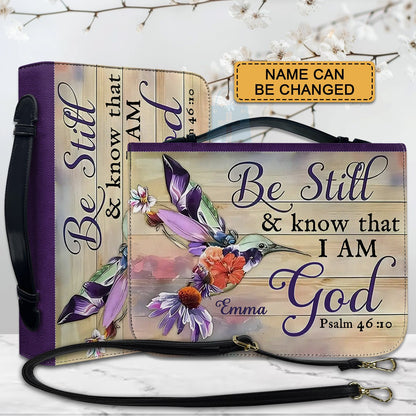 Personalized Bible Cover with Name – "Be Still & Know That I Am God" – Psalm 46:10