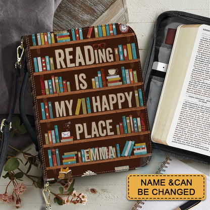 CHRISTIANARTBAG Book Covers - Reading Is My Happy Place - Personalized Book Cover