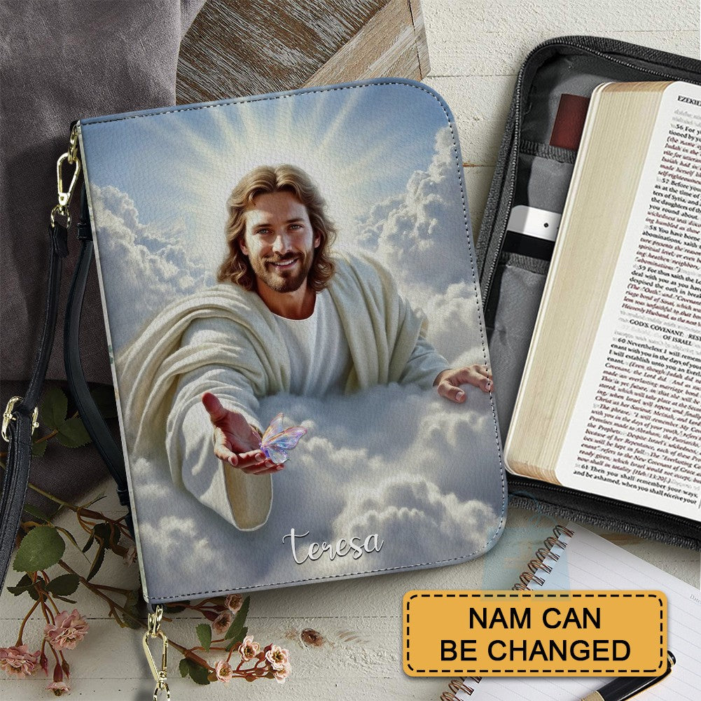 Personalized Bible Cover for Women – I Am a Child of God, Custom Name, Jesus Design | CHRISTIANARTBAG CAB01270625