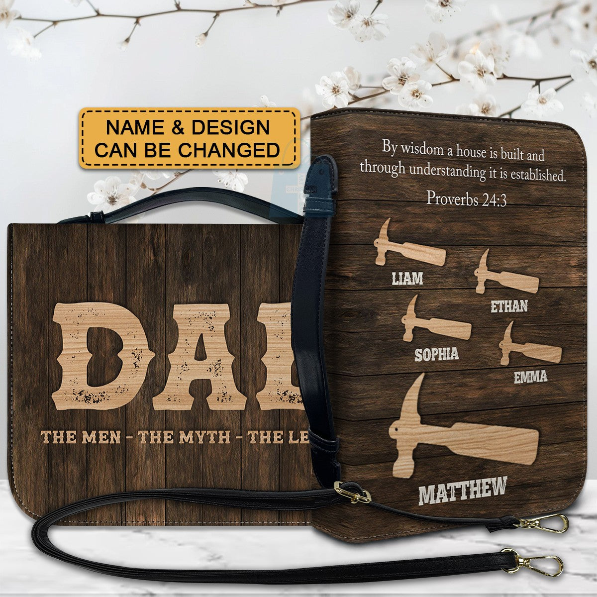CHRISTIANARTBAG Bible Cover - Personalized Bible Cover for Dad – Custom Christian Gift with Name & Profession - CAB01052425