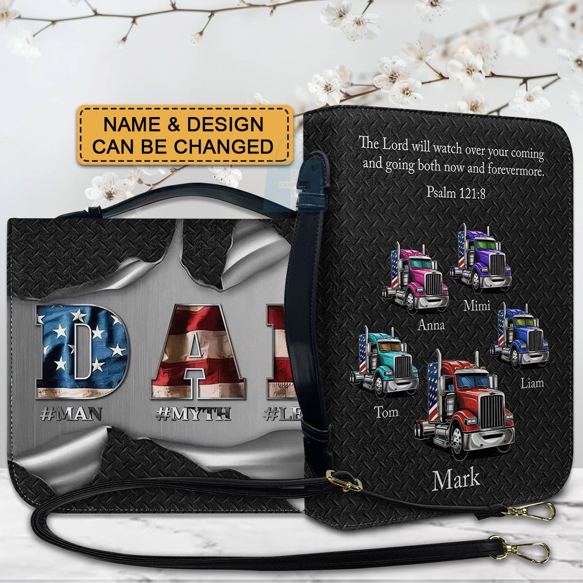 CHRISTIANARTBAG Bible Cover - Personalized Bible Cover for Dad – Custom Christian Gift with Name & Profession - CAB01052425