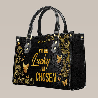 CHRISTIANARTBAG Handbags - Personalized Leather Handbag for Christian Women – “I’m not lucky — I’m CHOSEN.”