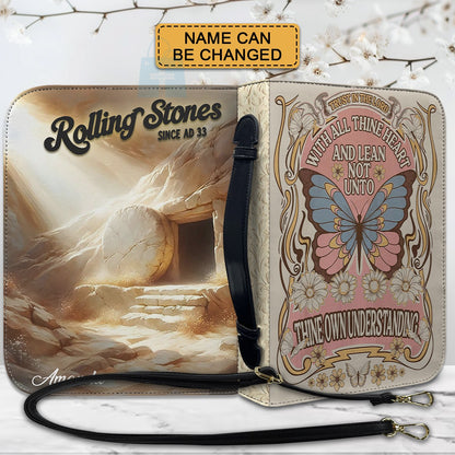 CHRISTIANARTBAG Bible Cover - Trust In The Lord - Rolling Stones Since AD 33 - Personalized Bible Cover Retro, CABBBCV02180525.